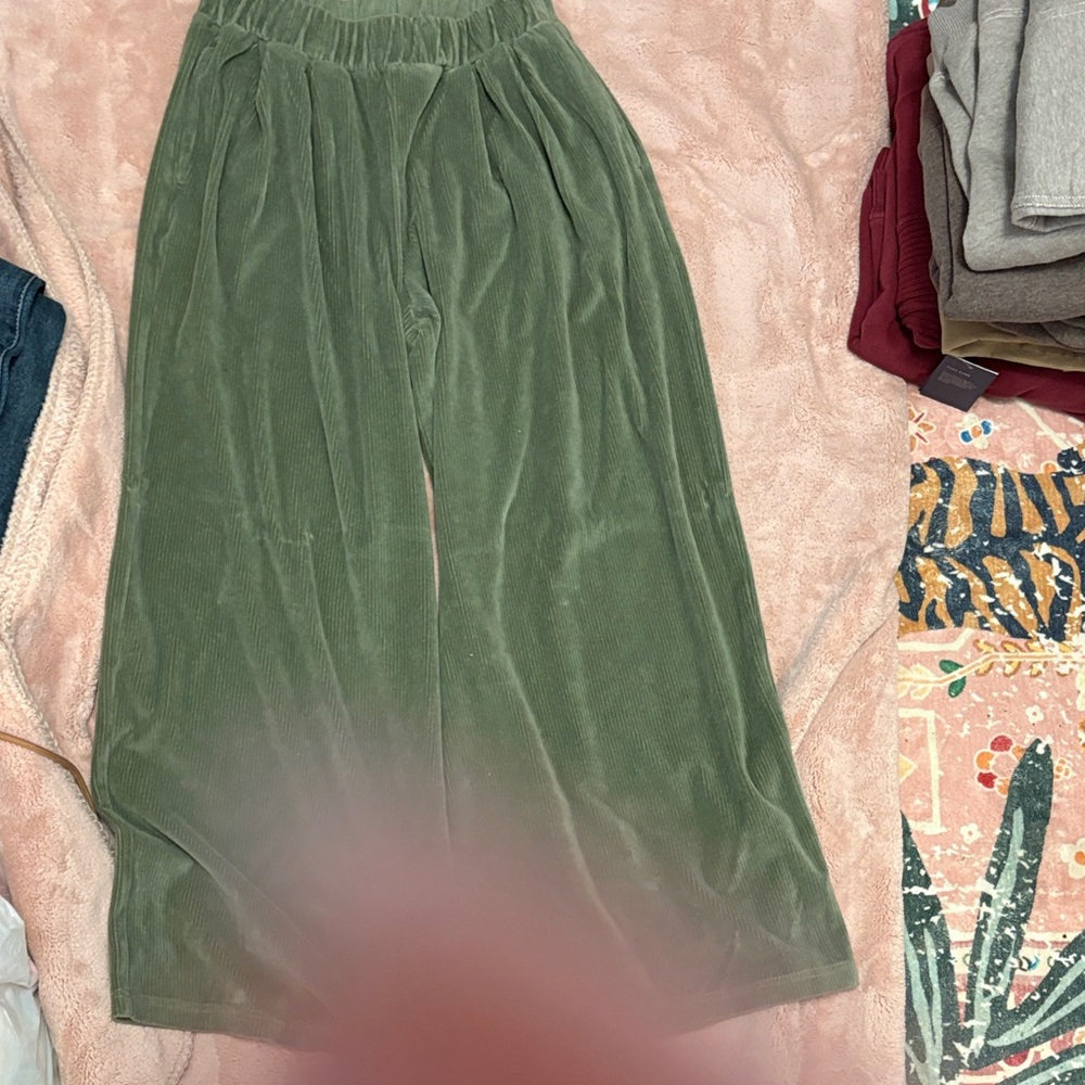 Aerie Olive Corduroy Pants